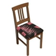 thumbnail image 1 of JUNZAN Graphic Seal On Stripes Print Dining Chair Seat Covers, Stretch Fitted Dining Room Upholstered Chair Seat Cushion Cover, 1 of 8
