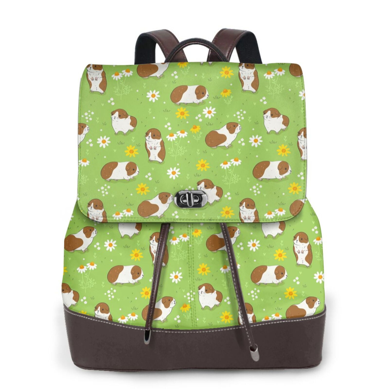 JUNZAN Guinea Pigs for PU Leather Backpack,Laptop Backpack Purse for ...