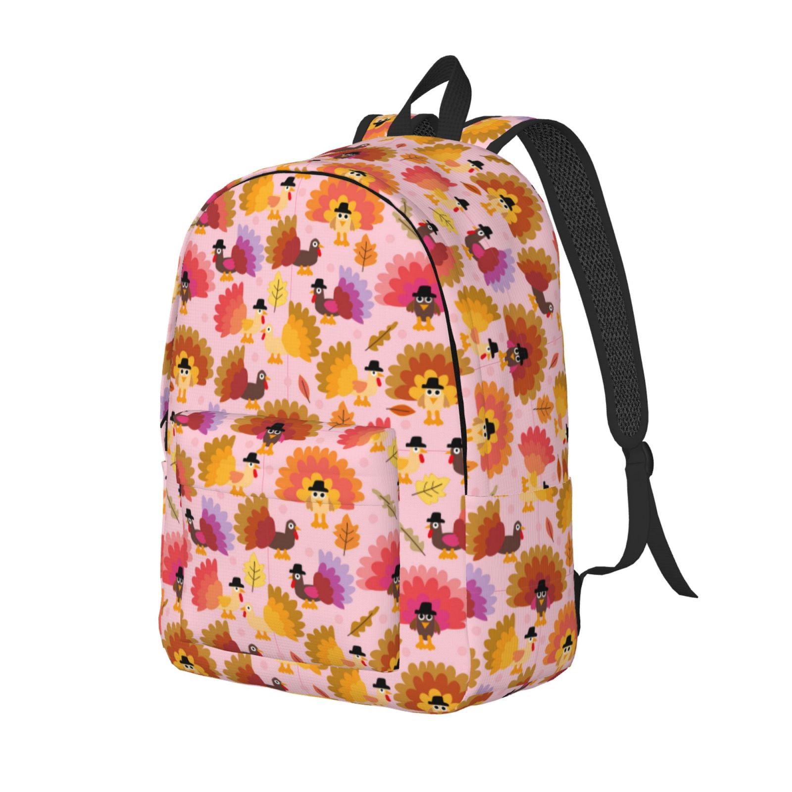 JUNZAN Happy Thanksgiving Turkey Pattern Travel Laptop Backpack for Men ...
