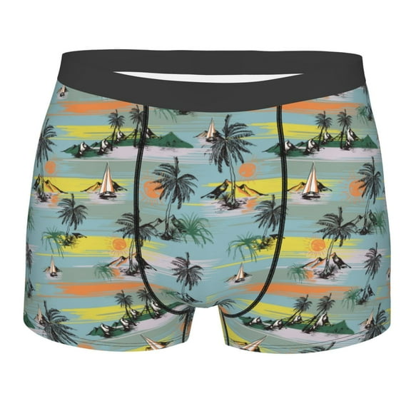 JUNZAN Hawaiian Style Mens Underwear Boxer Briefs for Men’s - XX-Large