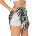 thumbnail image 1 of JUNZAN Hawaiian Style Print Women's Athletic Gym Running Shorts with Phone Pockets - Workout Shorts-Large, 1 of 8