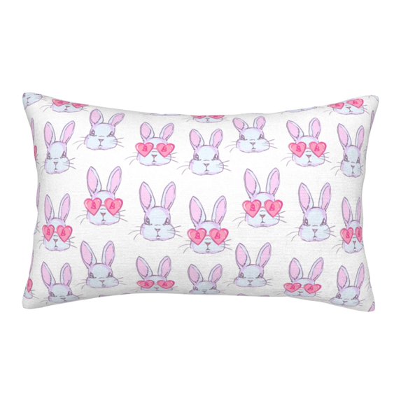 JUNZAN Heart Rabbit Pillow Cases Standard Size, with Envelope Closure Bed Pillow Cases(without pillow core),16"x24" inches