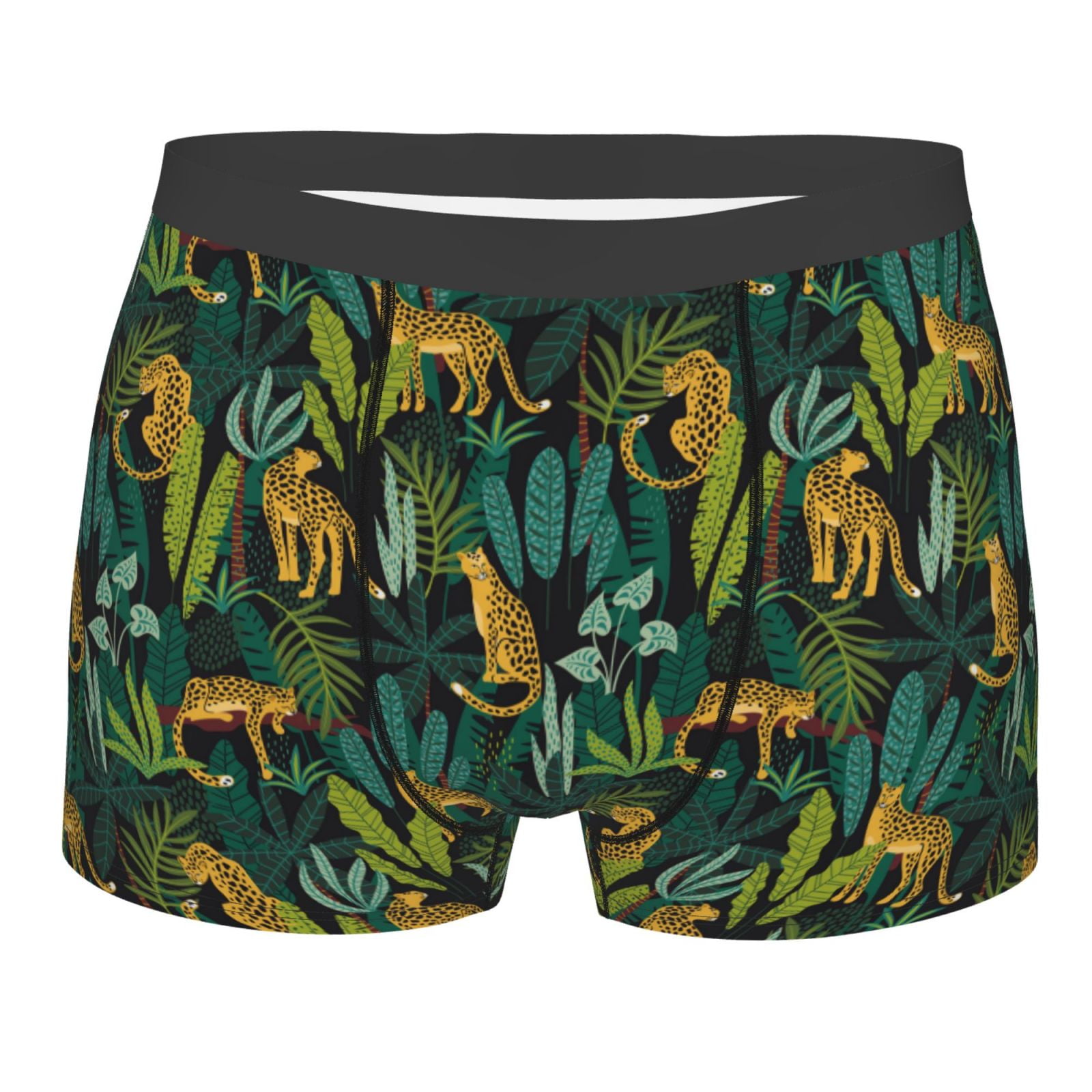 JUNZAN Jungle Leopard Yellow Mens Underwear Boxer Briefs For Men s junzan-jungle-leopard-yellow-mens-underwear-boxer-briefs-for-men-s