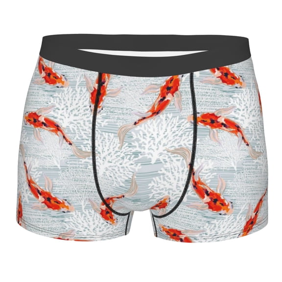 JUNZAN Koi Fish Corals,Spring Summer Mens Underwear Boxer Briefs for Men’s - Medium