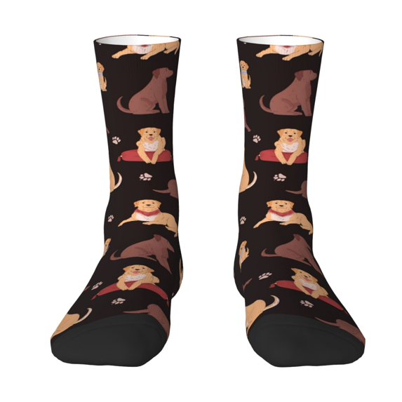 JUNZAN Labrador Retriever Dog Mens Funny Socks for Men Women Colorful Fun Novelty Crew Patterned Socks