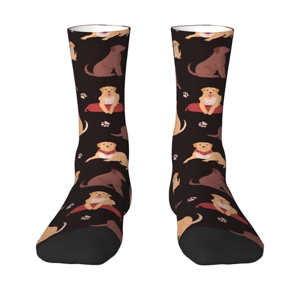 JUNZAN Labrador Retriever Dog Mens Funny Socks for Men Women Colorful Fun Novelty Crew Patterned Socks