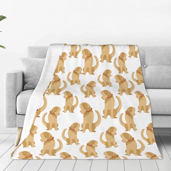 JUNZAN Labrador Retriever Dog Print Flannel Fleece Blanket Throw Blanket for Bed,Sofa,Couch,Travel,Camping(40"x30" )