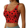 thumbnail image 1 of JUNZAN Ladybug Pattern Print Women's Workout Tank Tops - U Back Fitness Top with Built-In Shelf Bra, Perfect for Yoga and Gym-Small, 1 of 8