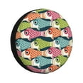 JUNZAN Lantern Koi Fish Tire Cover Wheel Protector for Truck SUV