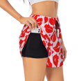 thumbnail image 1 of JUNZAN Lips Kiss Print Women's Athletic Gym Running Shorts with Phone Pockets - Workout Shorts-Large, 1 of 5