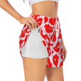 thumbnail image 1 of JUNZAN Lips Kiss Print Women's Athletic Gym Running Shorts with Phone Pockets - Workout Shorts-X-Large, 1 of 5