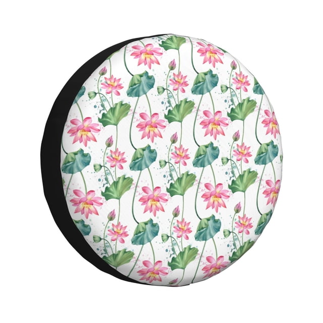 JUNZAN Lotus Flower Spare Tire Cover Wheel Protector for Truck SUV