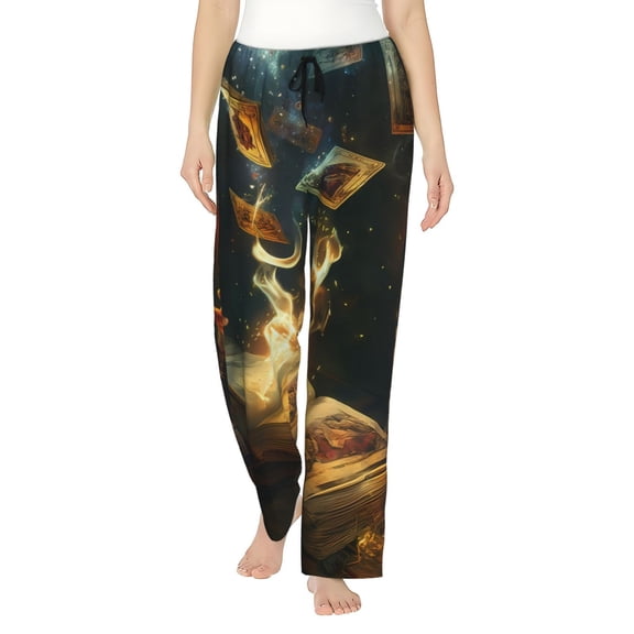 JUNZAN Magical Tarot Reading Women's Pajama Pants Drawstring Comfy Sleep Bottoms with Pockets-XX-Large