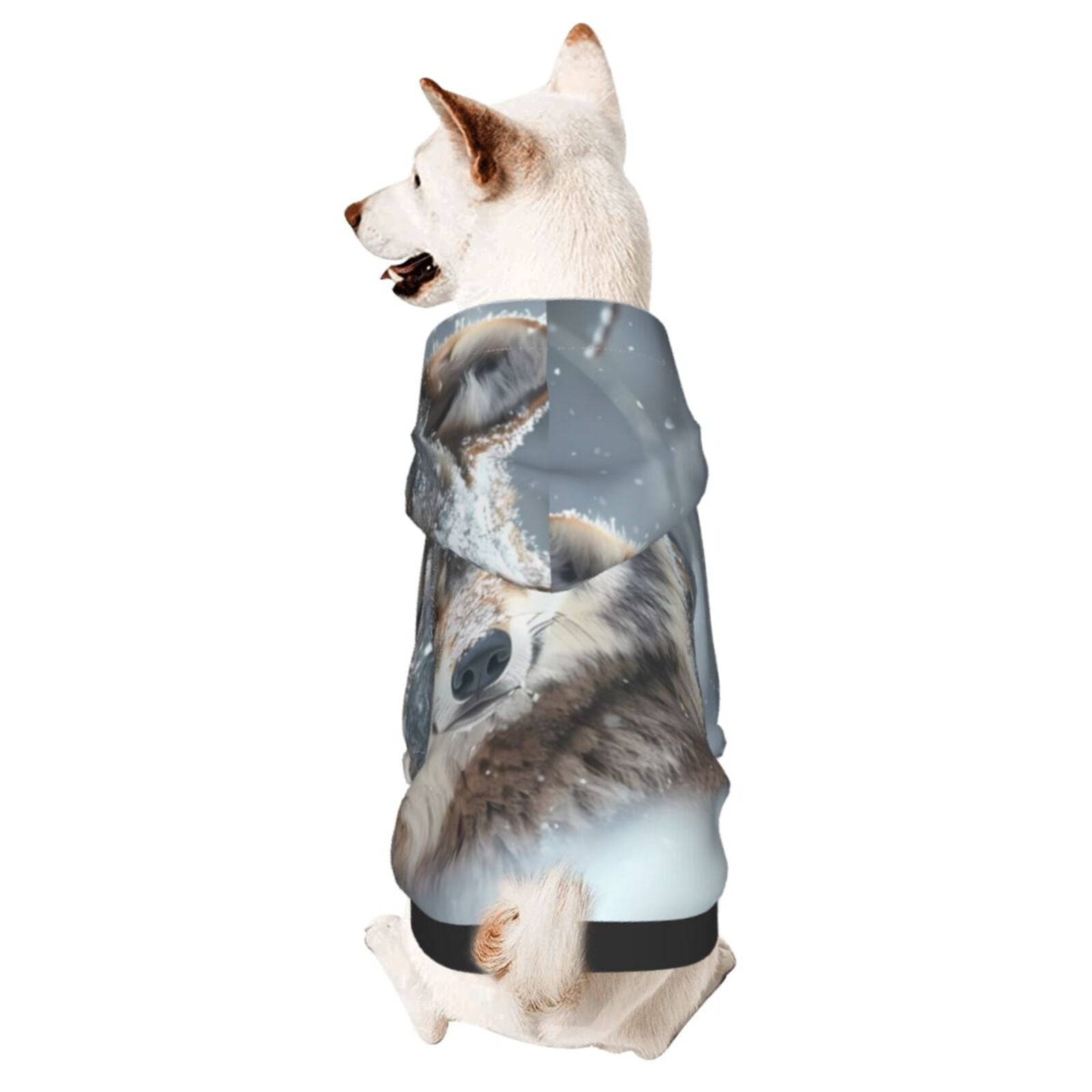 Neon Floral Wolves Pet Dog Hoodie