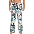 thumbnail image 1 of JUNZAN Men's Pajama Pants Butterfly Sleepwear Pants PJ Bottoms Drawstring and Pockets, 1 of 1