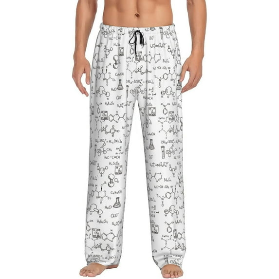 JUNZAN Men's Pajama Pants Chemical Formulas Sleepwear Pants PJ Bottoms Drawstring and Pockets