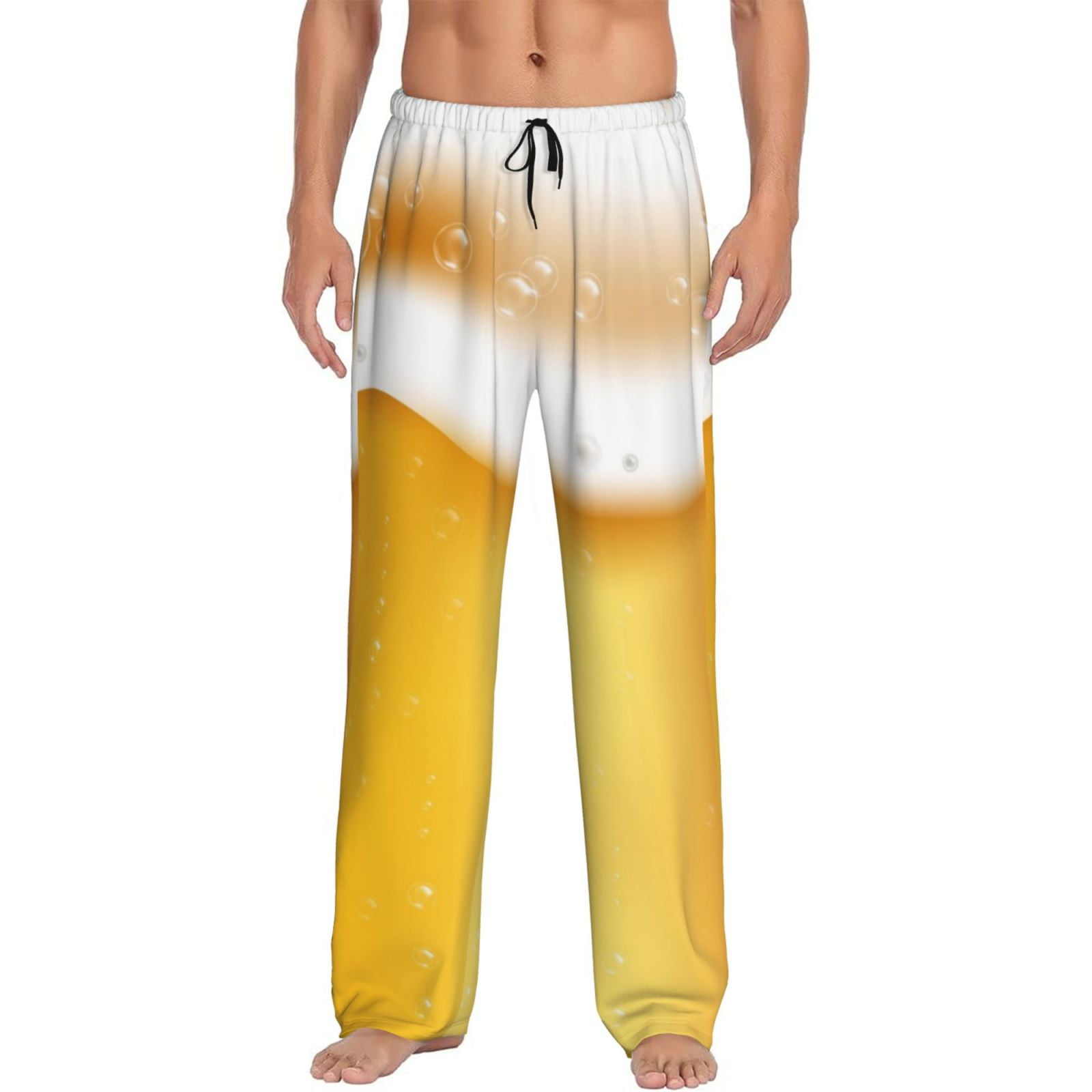 Golden Bottom JUNZAN Men's Pajama Pants Golden Beer Sleepwear Pants PJ Bottoms ...