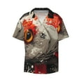 thumbnail image 1 of JUNZAN Mens Casual Button Down Shirts Short Sleeve Abstract Red Koi Fish Art Print Shirt-Medium, 1 of 5