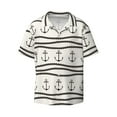 thumbnail image 1 of JUNZAN Mens Casual Button Down Shirts Short Sleeve Anchors and Ropes Print Shirt-Small, 1 of 7