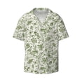 thumbnail image 1 of JUNZAN Mens Casual Button Down Shirts Short Sleeve Green Rabbit Print Shirt-X-Large, 1 of 3