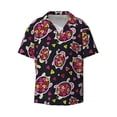 thumbnail image 1 of JUNZAN Mens Casual Button Down Shirts Short Sleeve Ladybug Print Shirt-Medium, 1 of 3