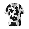 thumbnail image 1 of JUNZAN Mens Casual Button Down Shirts Short Sleeve Milk Cow Print Shirt-Small, 1 of 7