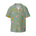 thumbnail image 1 of JUNZAN Mens Casual Button Down Shirts Short Sleeve Pig Face With Sunflower Print Shirt-X-Large, 1 of 3