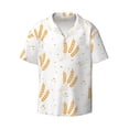 thumbnail image 1 of JUNZAN Mens Casual Button Down Shirts Short Sleeve Wheat Print Shirt-3X-Large, 1 of 3