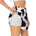 thumbnail image 1 of JUNZAN Milk Cow Print Women's Athletic Gym Running Shorts with Phone Pockets - Workout Shorts-Small, 1 of 8