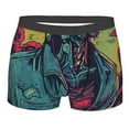 thumbnail image 1 of JUNZAN Neon Zombie Skull Mens Underwear Boxer Briefs for Men’s-Large, 1 of 7