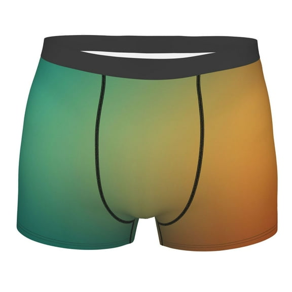 JUNZAN Orange To Teal Gradient Mens Underwear Boxer Briefs for Men’s-X-Large