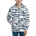 thumbnail image 1 of JUNZAN Palm Tree Print Kids Zip Up Hoodies Long Sleeve for Boys or Girls Casual Oversized Jackets with Pocket Loose Tops- Small, 1 of 6