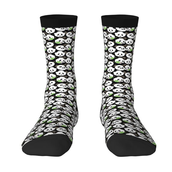 JUNZAN Panda Bear Mens Funny Socks for Men Women Colorful Fun Novelty Crew Patterned Socks