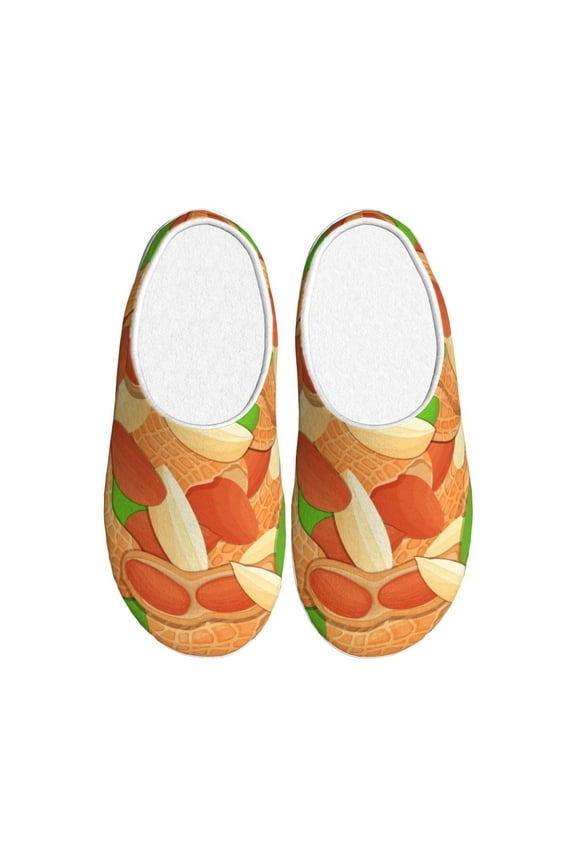 Peanuts1 Print Cozy Slippers for Men& Women,Fuzzy Slip-on Slippers TPR Sole Slippers Plush Lining House Shoes for Indoor & Outdoor-46/47