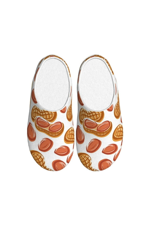 Peanuts4 Print Cozy Slippers for Men& Women,Fuzzy Slip-on Slippers TPR Sole Slippers Plush Lining House Shoes for Indoor & Outdoor-35/36
