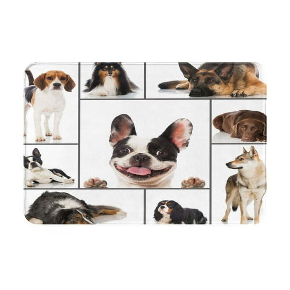 JUNZAN Pedigree dogs collage Custom Funny Welcome Doormat Personalized Door Mats Decorative Entrance Floor Mat