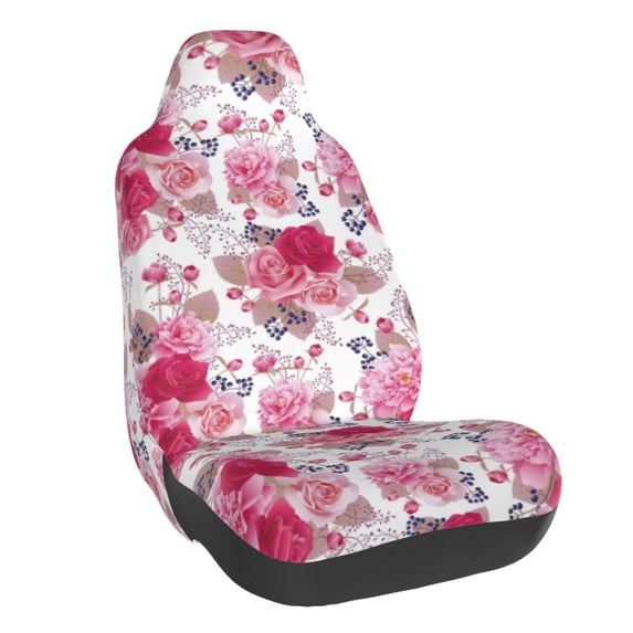 JUNZAN Peonies And Roses Pattern Seat Covers,Universal Fit Sedans,Cars,Vans,SUV,Truck