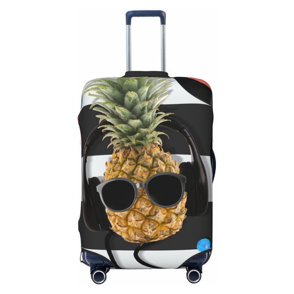 JUNZAN Pineapple With Black Glasses Print Washable Luggage Cover - Fashion Suitcase Protector Fits 18-32 Inch Luggage (without luggage)
