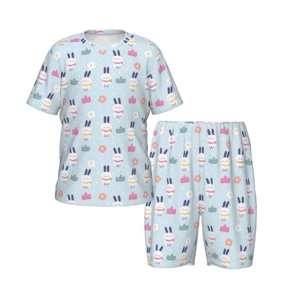 JUNZAN Rabbit In The Rain for Boys Girls Pajama Sets Toddler Sleepwear Summer Jammies 2pcs PJs