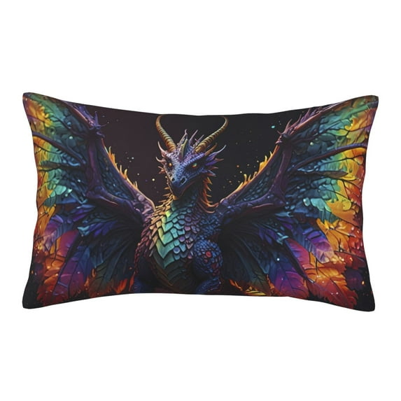 JUNZAN Rainbow Wings Majestic Dragon Pillow Cases Standard Size, with Envelope Closure Bed Pillow Cases(without pillow core),20"x30" inches