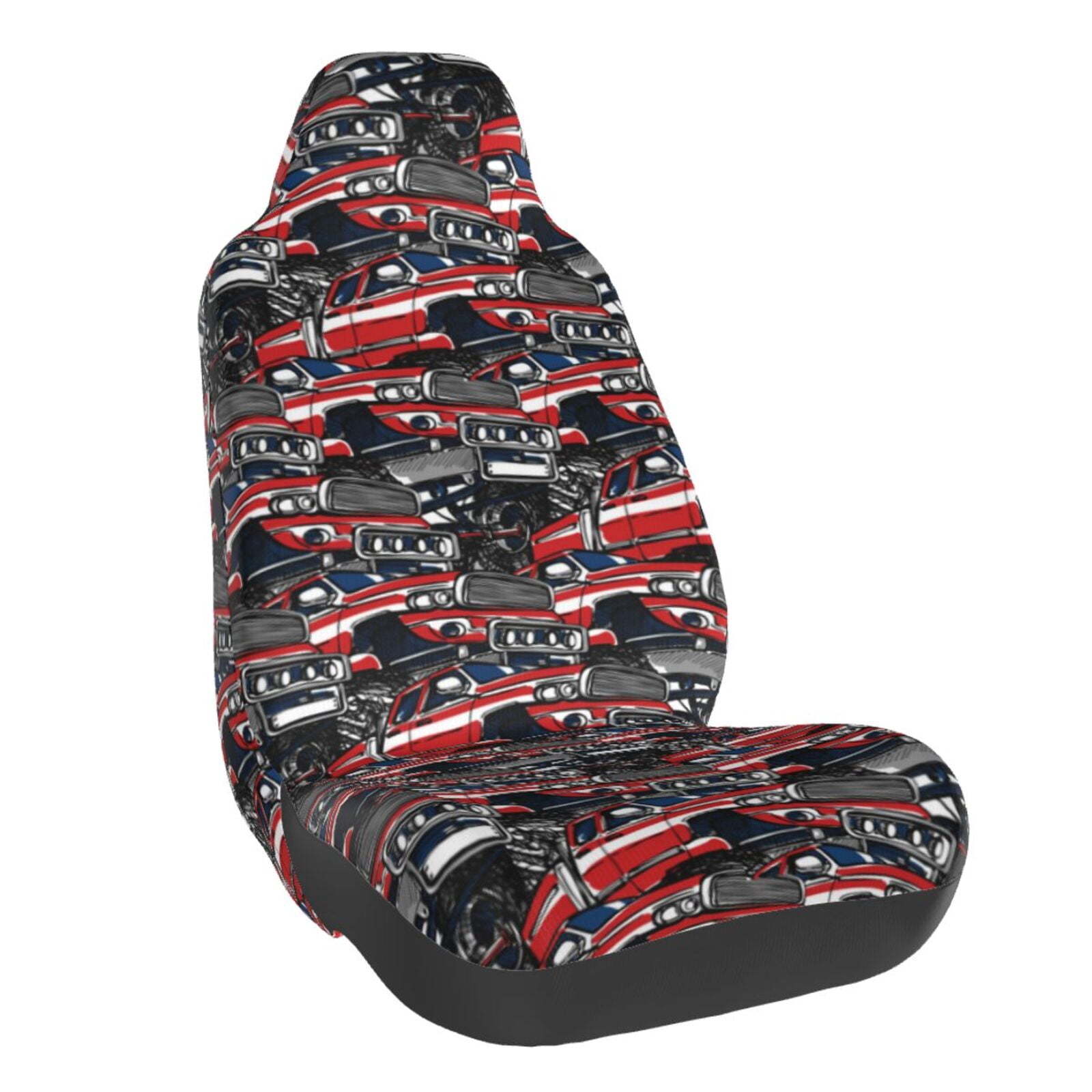 Red Wine Glass Botttle Pattern Print Universal Fit Car Seat Cover