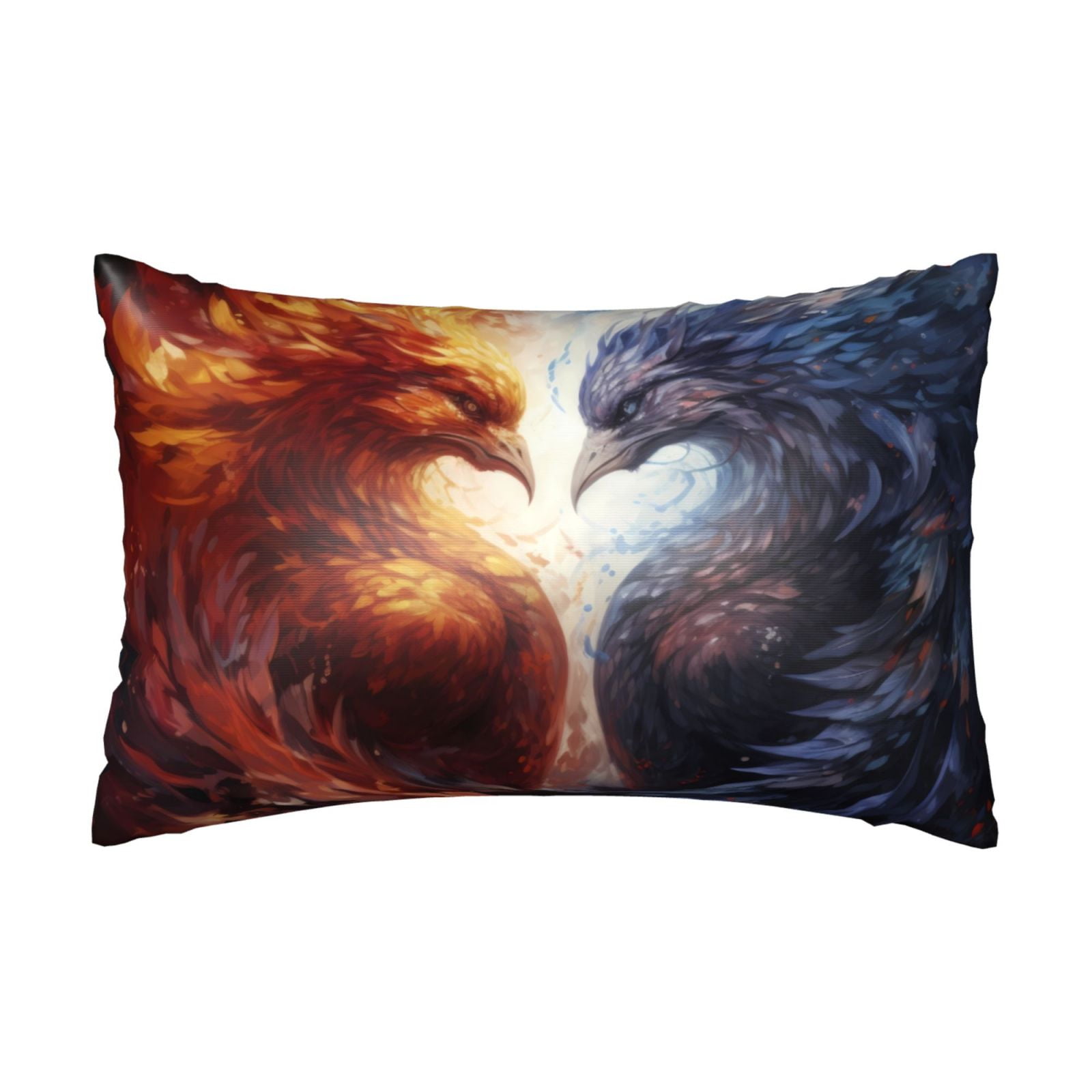 JUNZAN Red And White Fire Bird Silk Pillowcase for Hair and Skin