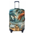 thumbnail image 1 of JUNZAN Red Blue Dragon Battle Epic Print Washable Luggage Cover - Fashion Suitcase Protector Fits 18-32 Inch Luggage (without luggage), 1 of 5