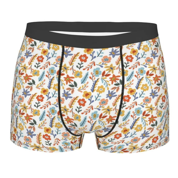JUNZAN Retro Floral Mens Underwear Boxer Briefs for Men’s - XX-Large
