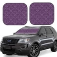 thumbnail image 1 of JUNZAN Retro Florals Purple Pattern Car Windshield Sun Shade | Reflective Sunshade | Foldable 2-Piece Sun Shield Protect Your Car | Fits Sedans, SUVs, Hatchbacks-Medium, 1 of 6