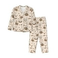 thumbnail image 1 of JUNZAN Retro Rooster Print Womens Pajama Sets,Long Sleeve Button Down for Women Pjs 2 piece, 1 of 7