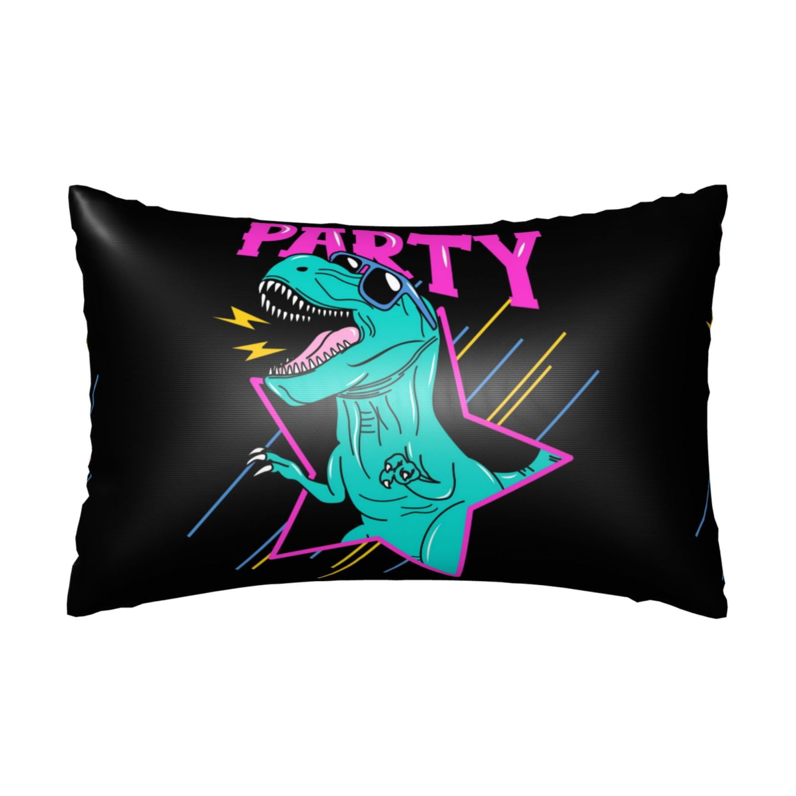 JUNZAN Rex Dinosaur With Sunglasses Silk Pillowcase for Hair and Skin