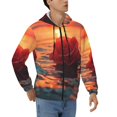 thumbnail image 1 of JUNZAN Romantic Roses Sunset Ocean Print Men's Zip Up Hoodie Athletic Hoodies Long Sleeve Hooded Sweatshirts With Pockets (S-3XL), 1 of 6
