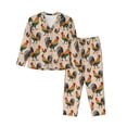 thumbnail image 1 of JUNZAN Rooster Print Womens Pajama Sets,Long Sleeve Button Down for Women Pjs 2 piece, 1 of 7