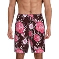 thumbnail image 1 of JUNZAN Rose Flowers Pattern Sleep Pajama Shorts for Men,Men's Pajama Bottoms,Sleepwear,Pj Shorts, 1 of 7